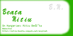 beata mitiu business card